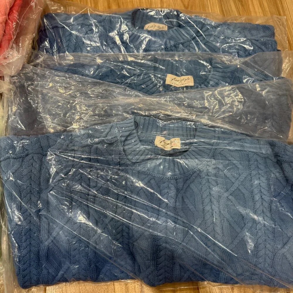 Free People Washed Ashore Sweater | Bellweather Blue | Size S | Defeat Special - Picture 6 of 8